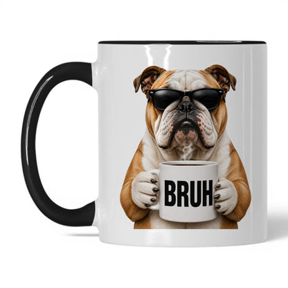 English Bulldog Bruh coffee mug — 11oz White Black