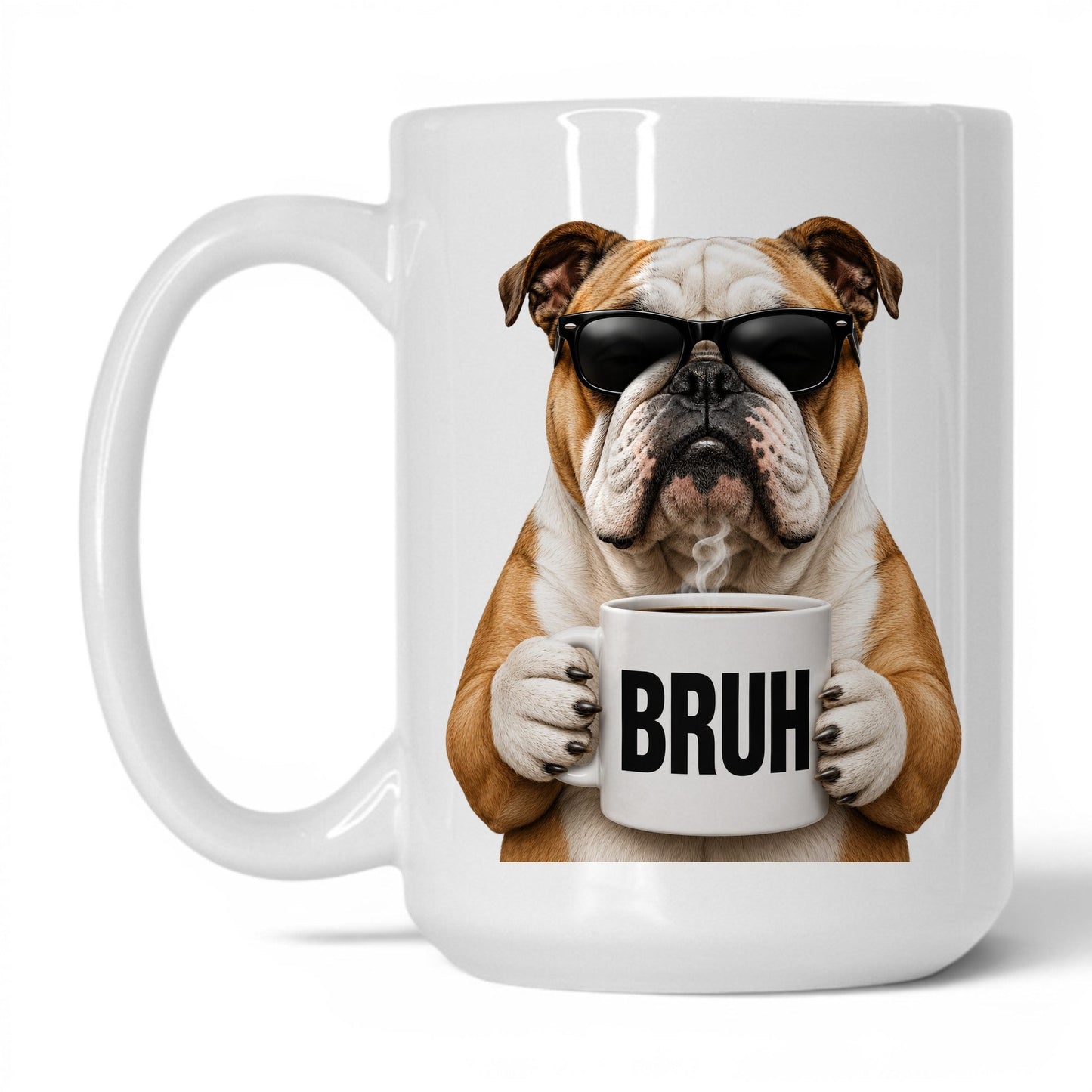 English Bulldog Bruh coffee mug — 15oz White