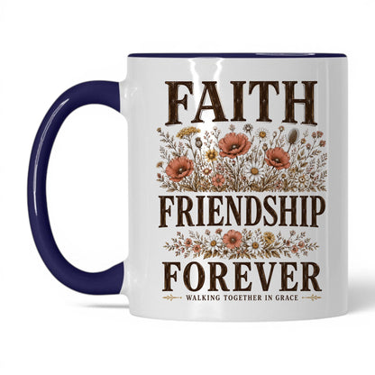 Faith, Friendship, Forever 11oz White Midnight Blue coffee mug