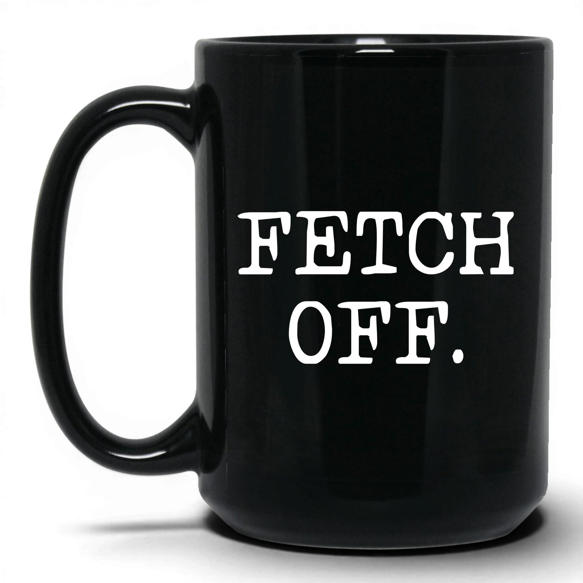 Fetch Off 15oz black coffee mug
