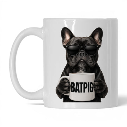 French Bulldog Batpig coffee mug — 11oz White