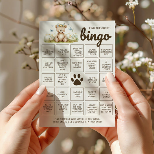 Printable We Can Bearly Wait Baby Shower Bingo