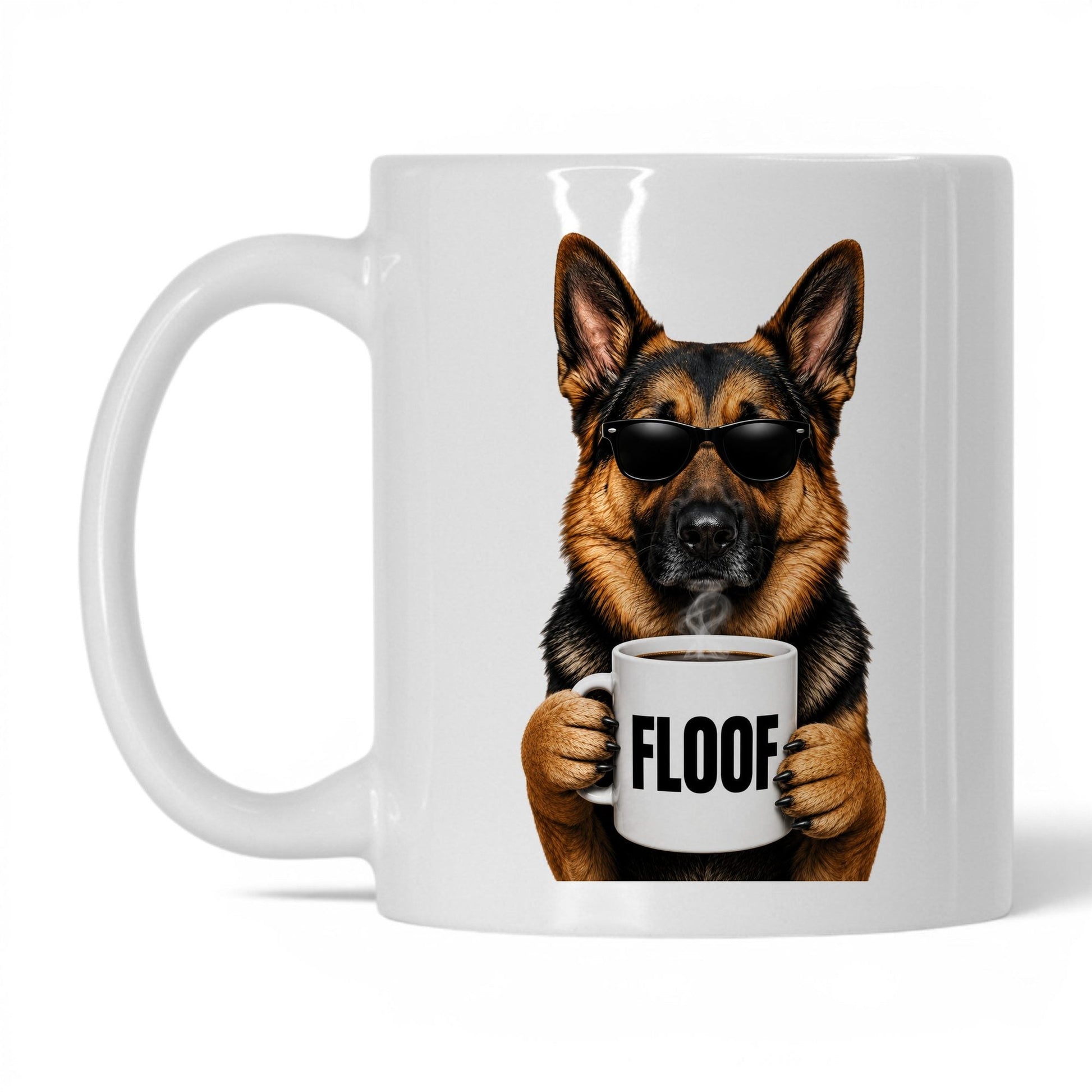 German Shepherd Floof coffee mug — 11oz White