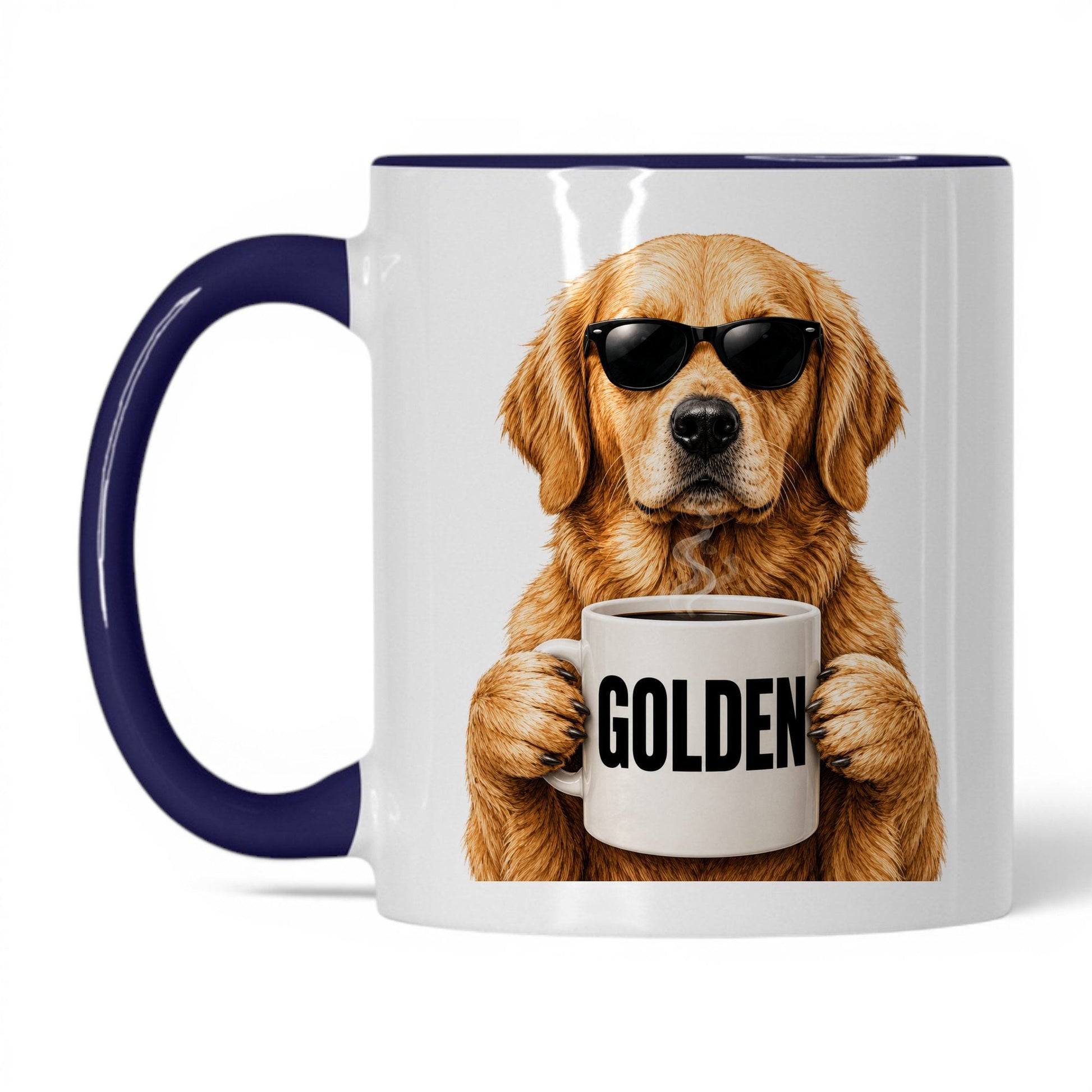 Golden Retriever Golden coffee mug — 11oz White Midnight Blue