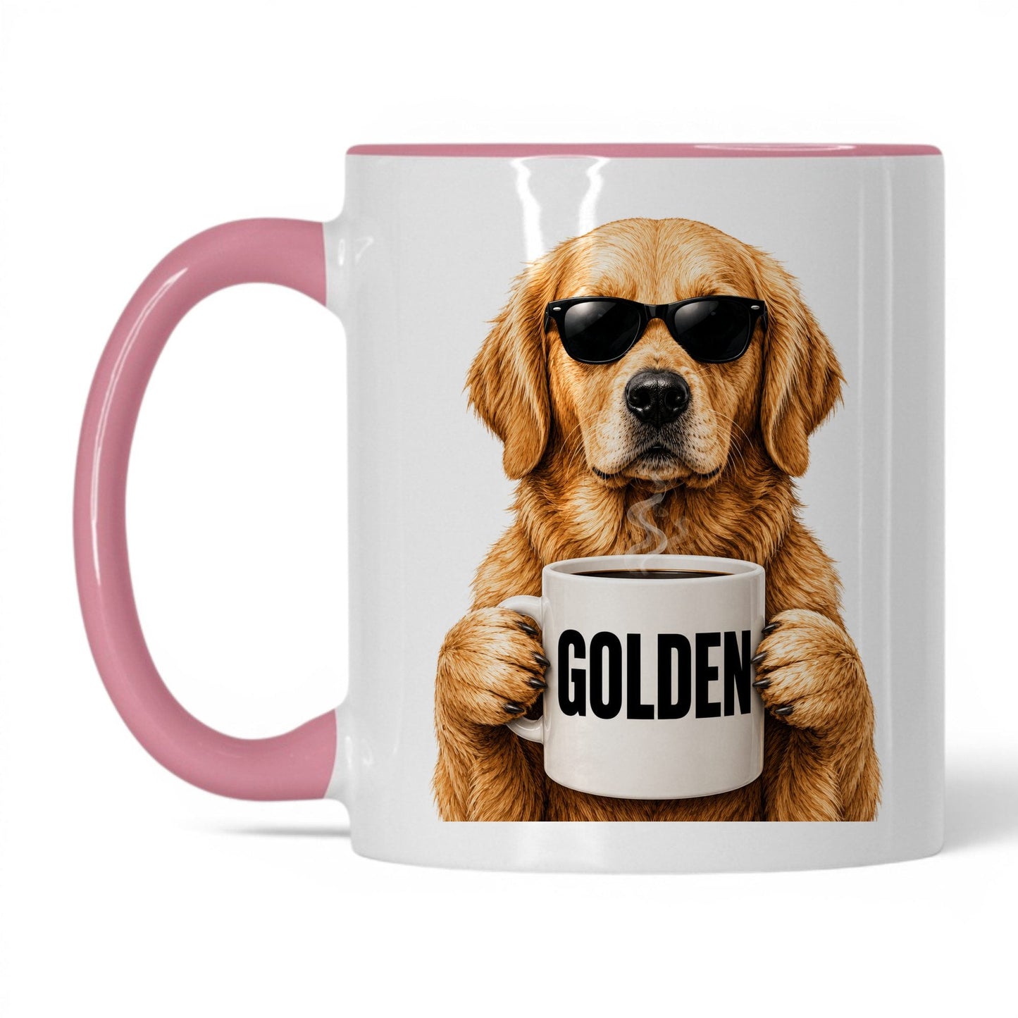 Golden Retriever Golden coffee mug — 11oz White Pink