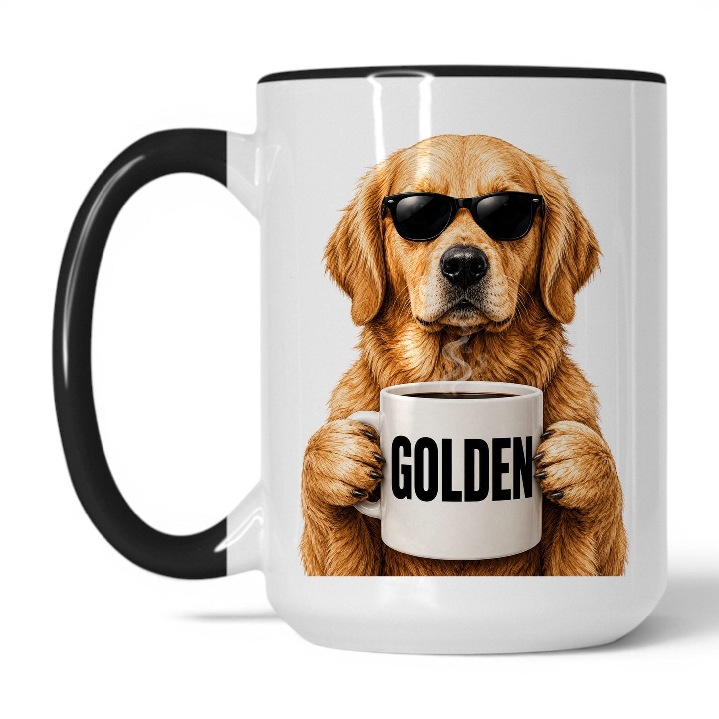 Golden Retriever Golden coffee mug — 15oz White Black
