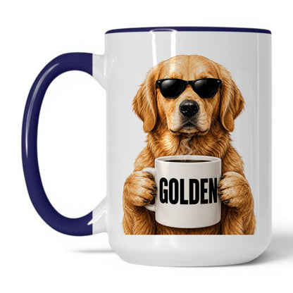 Golden Retriever Golden coffee mug — 15oz White Midnight Blue