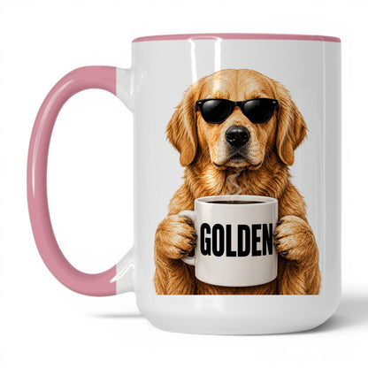 Golden Retriever Golden coffee mug — 15oz White Pink