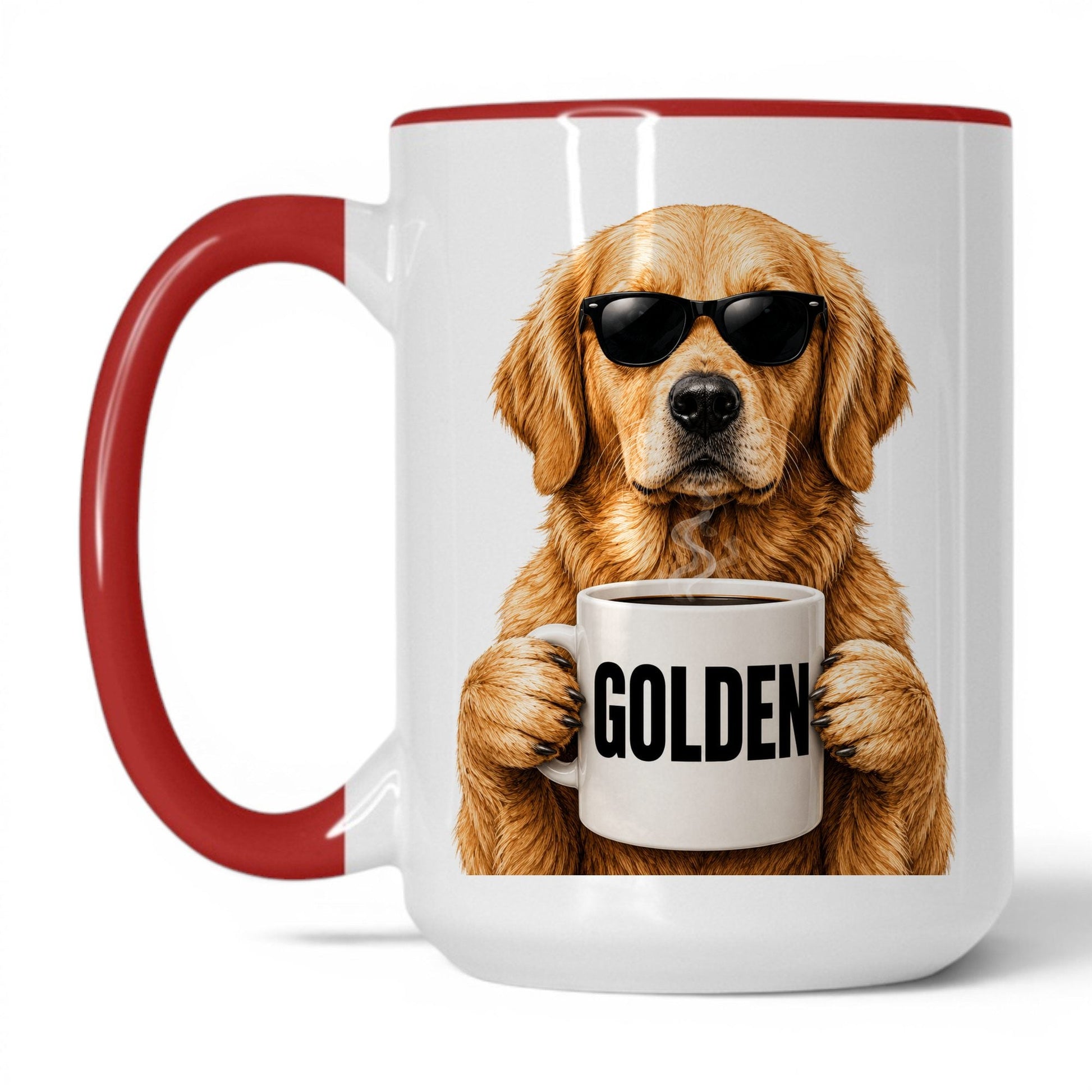 Golden Retriever Golden coffee mug — 15oz White Red
