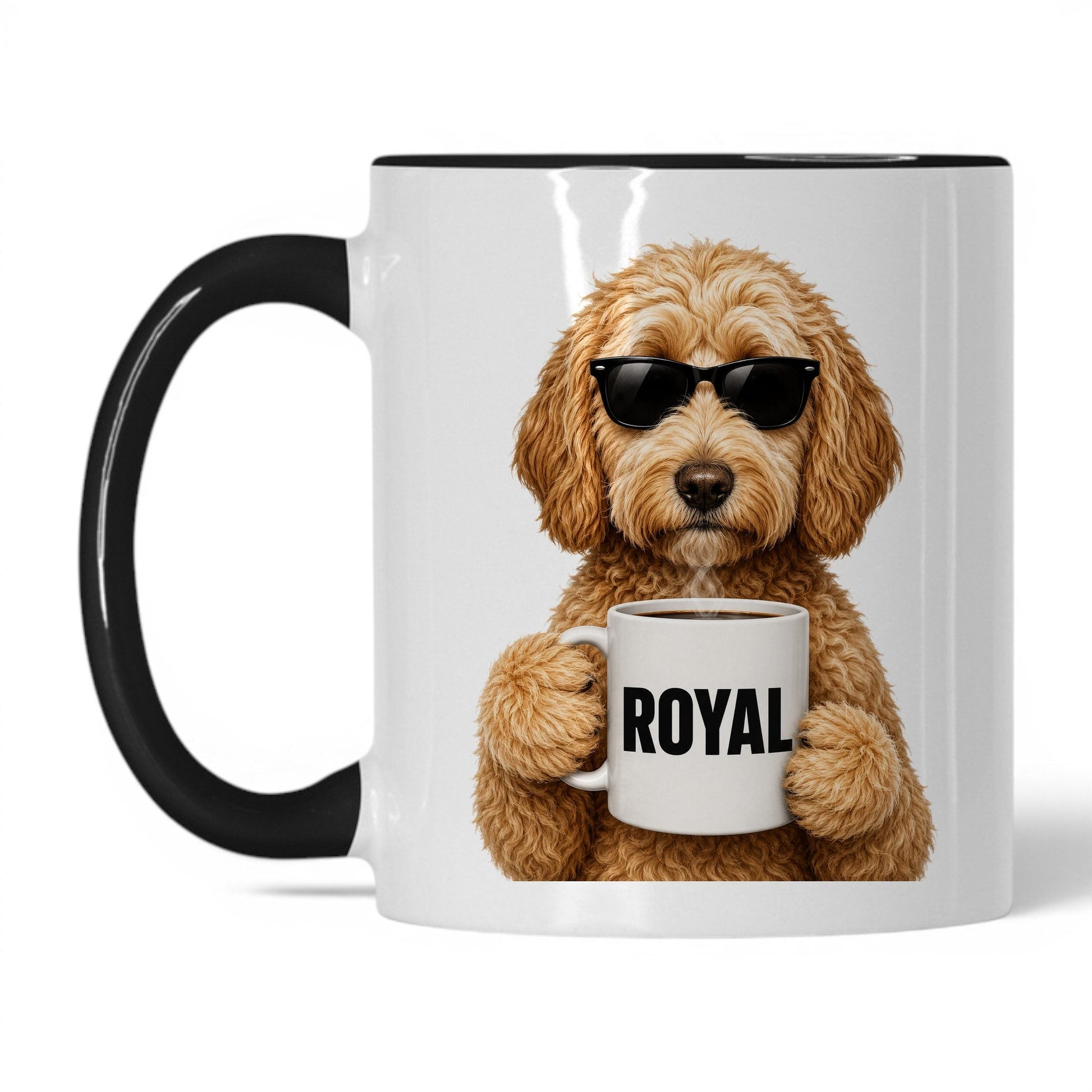 Goldendoodle Royal coffee mug — 11oz White Black