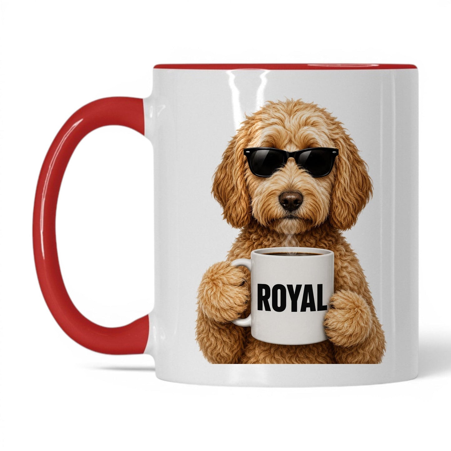 Goldendoodle Royal coffee mug — 11oz White Red