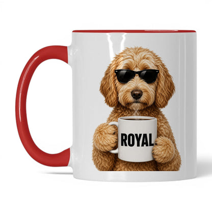 Goldendoodle Royal coffee mug — 11oz White Red