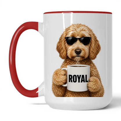 Goldendoodle Royal coffee mug — 15oz White Red