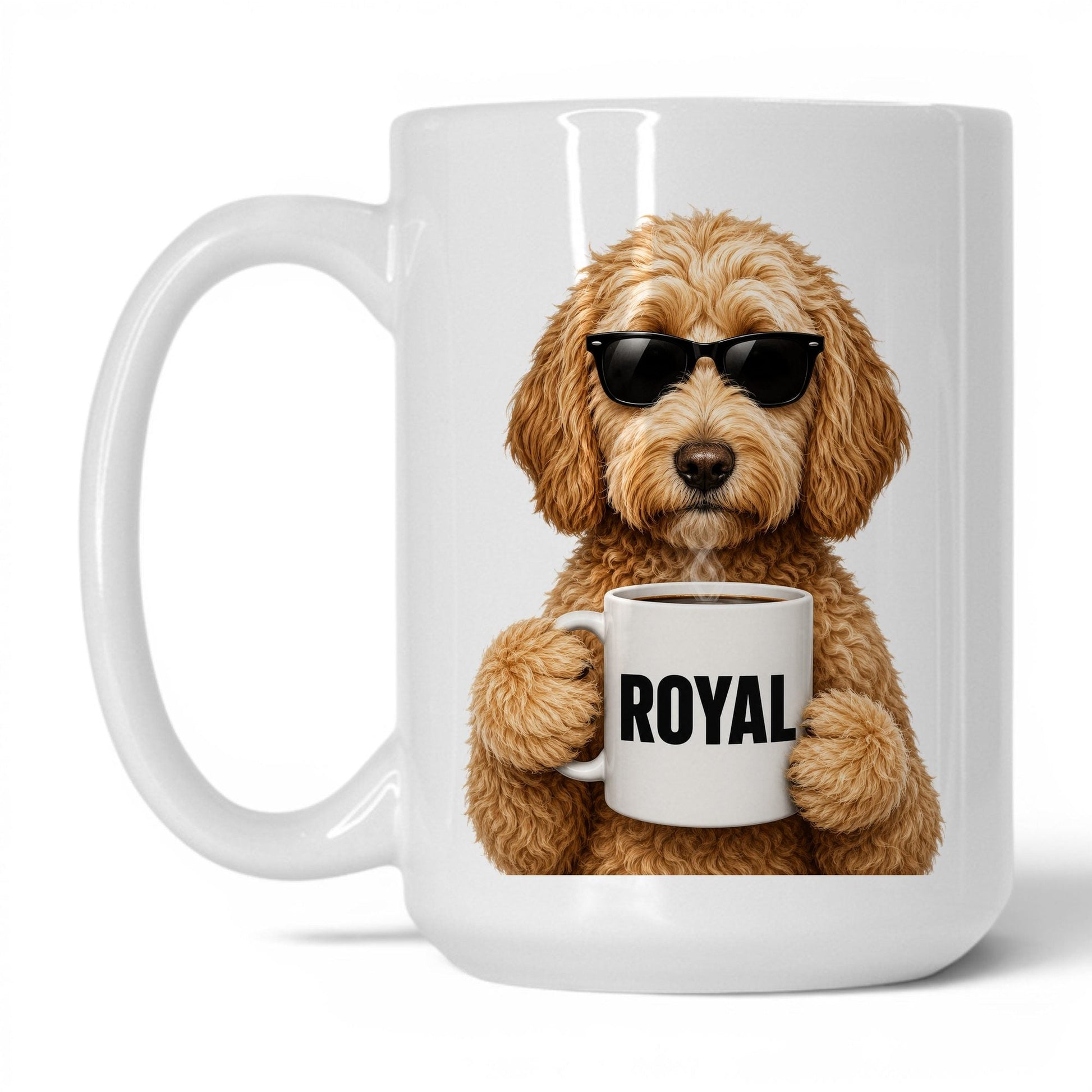 Goldendoodle Royal coffee mug — 15oz White
