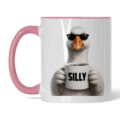 Silly Goose coffee mug 11oz pink