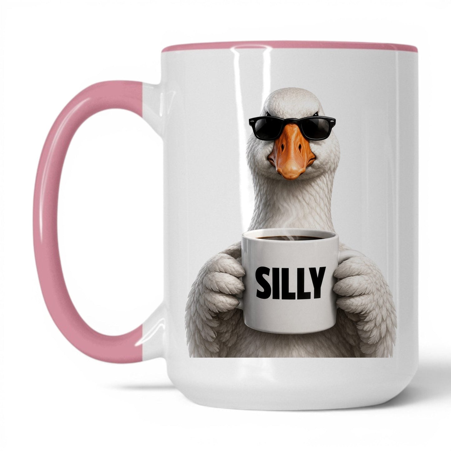 Silly Goose coffee mug 15oz pink