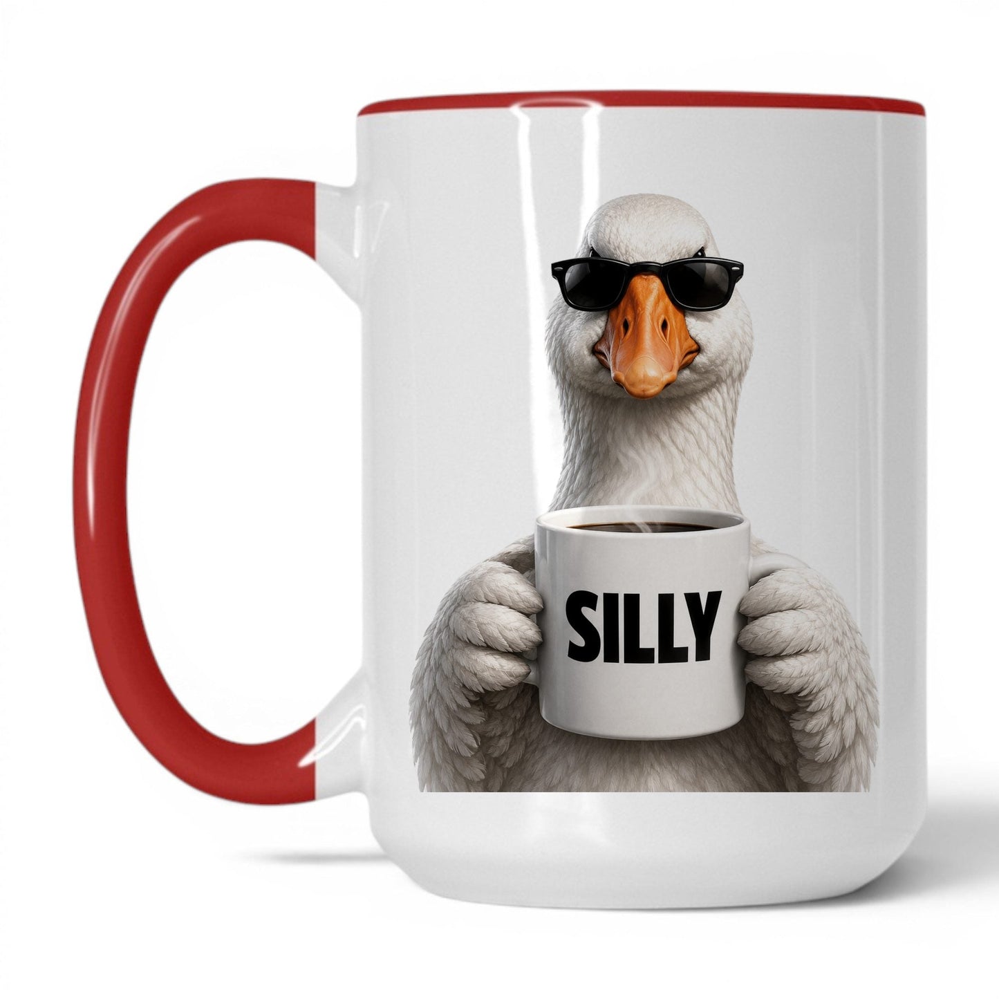 Silly Goose coffee mug 15oz red