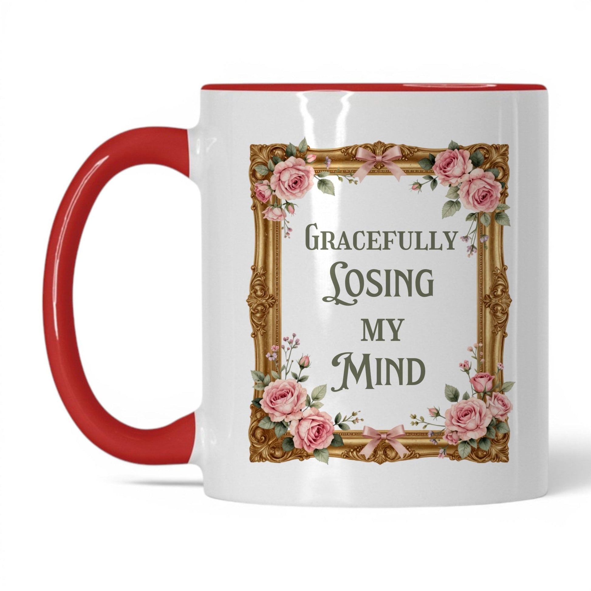 Gracefully Losing My Mind 11oz white red accent mug