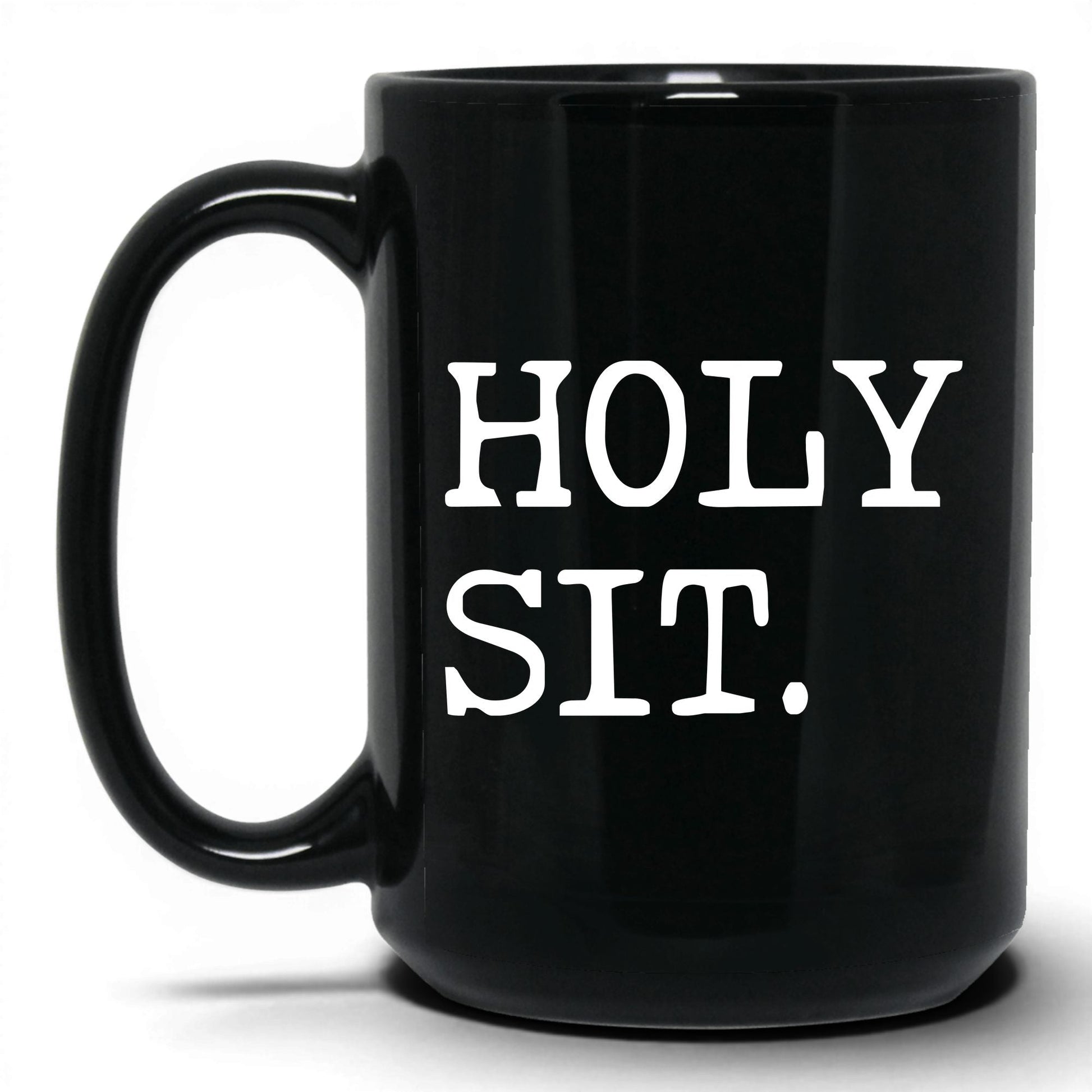 Holy Sit 15oz black coffee mug