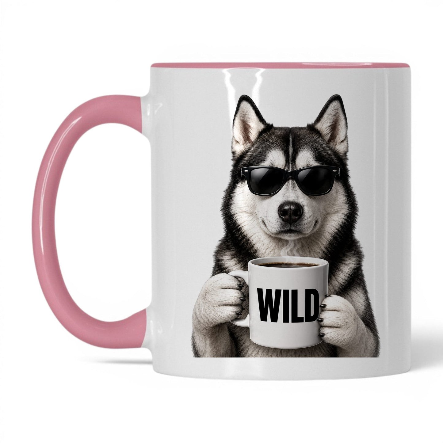 Husky Wild coffee mug — 11oz White Pink