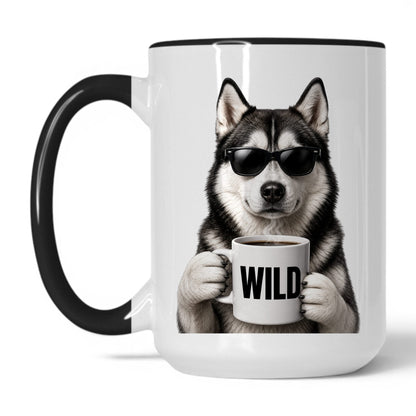 Husky Wild coffee mug — 15oz White Black