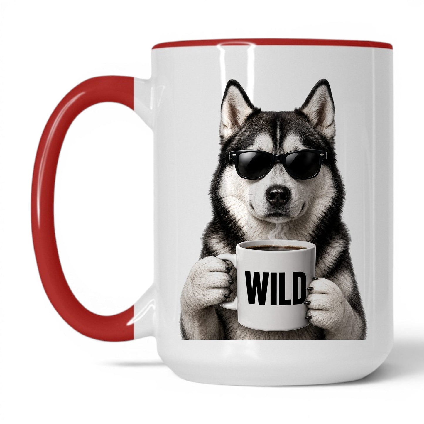 Husky Wild coffee mug — 15oz White Red
