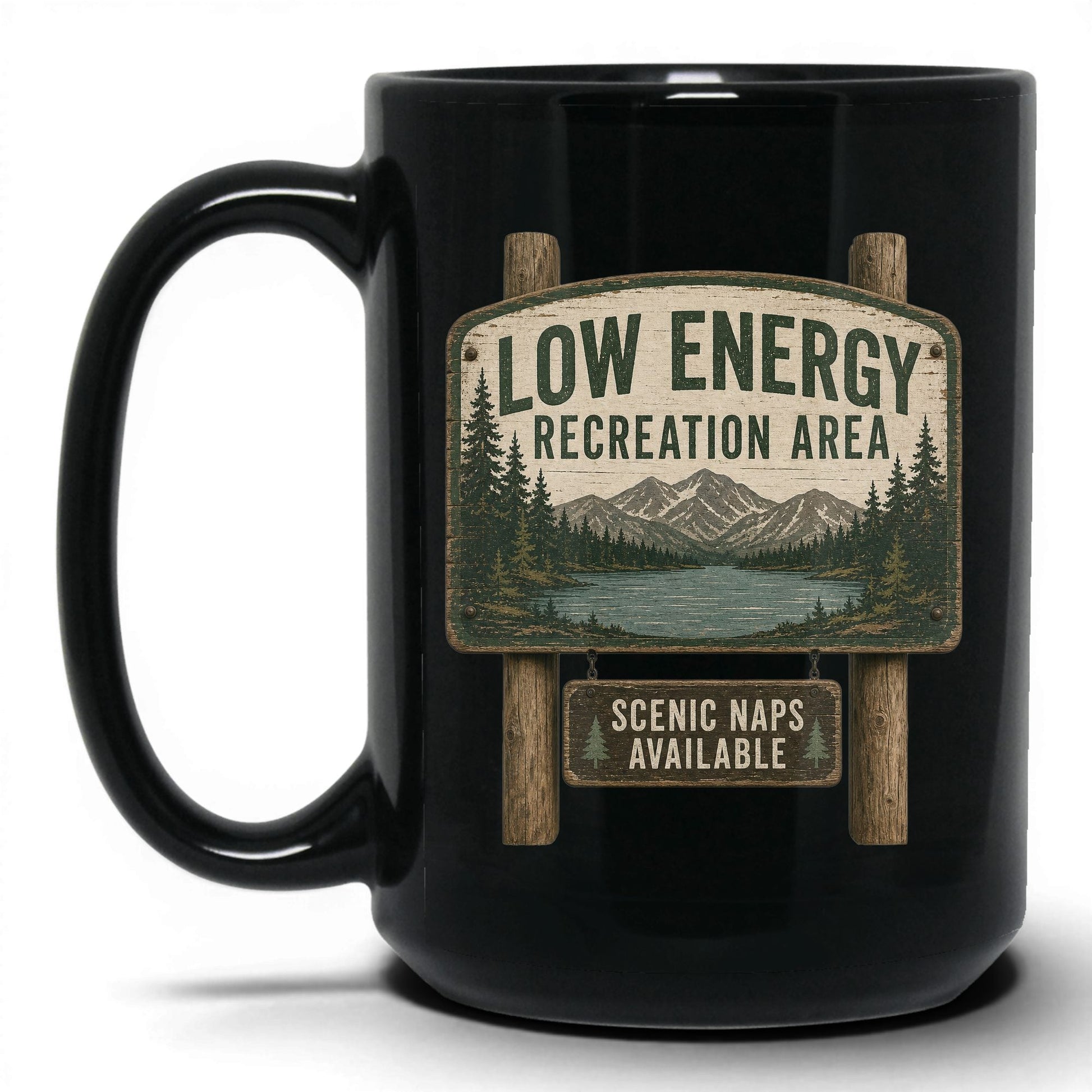 Low Energy Recreation Area Coffee Mug – 15oz Black Mug