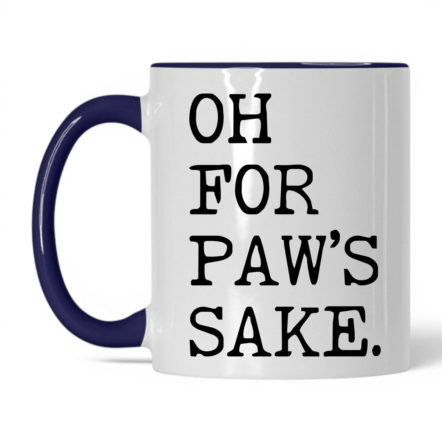Oh for Paw’s Sake 11oz white and midnight blue coffee mug