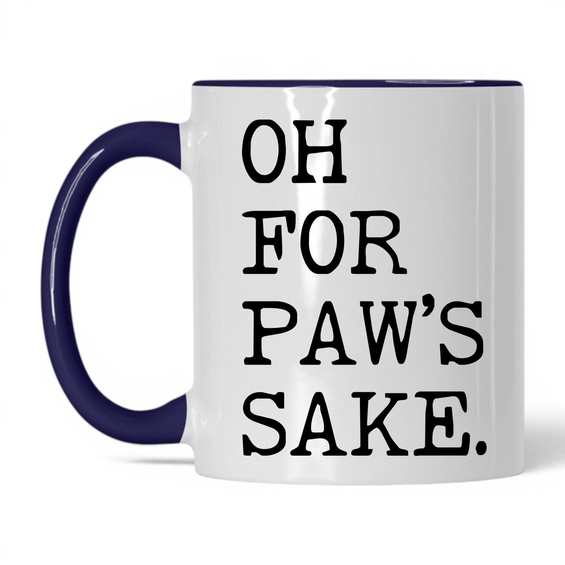 Oh for Paw’s Sake 11oz white and midnight blue coffee mug