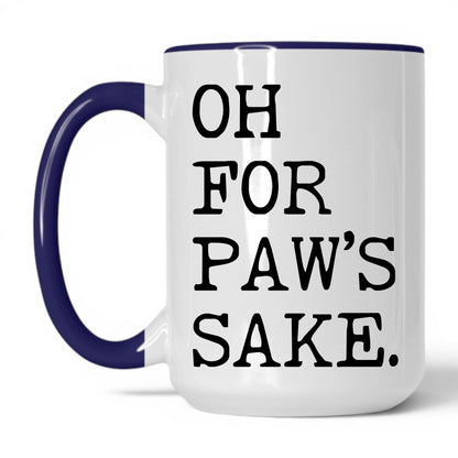Oh for Paw’s Sake 15oz white and midnight blue coffee mug