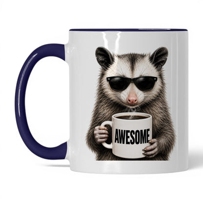 Opossum Awesome coffee mug 11oz midnight blue