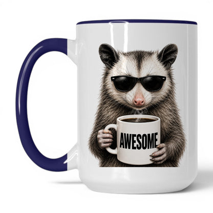 Opossum Awesome coffee mug 15oz midnight blue