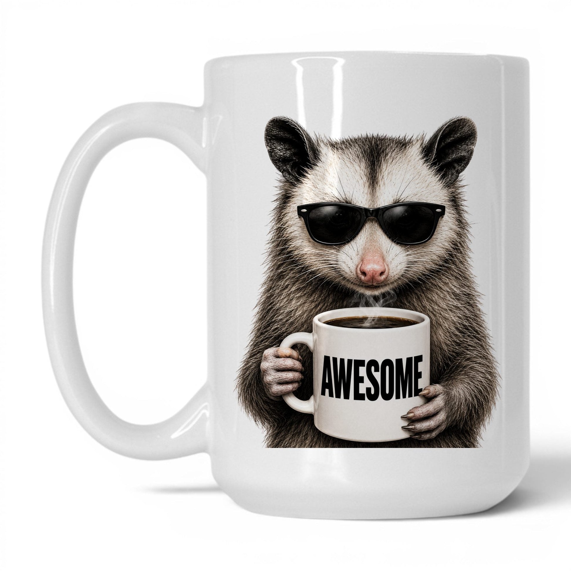Opossum Awesome coffee mug 15oz white