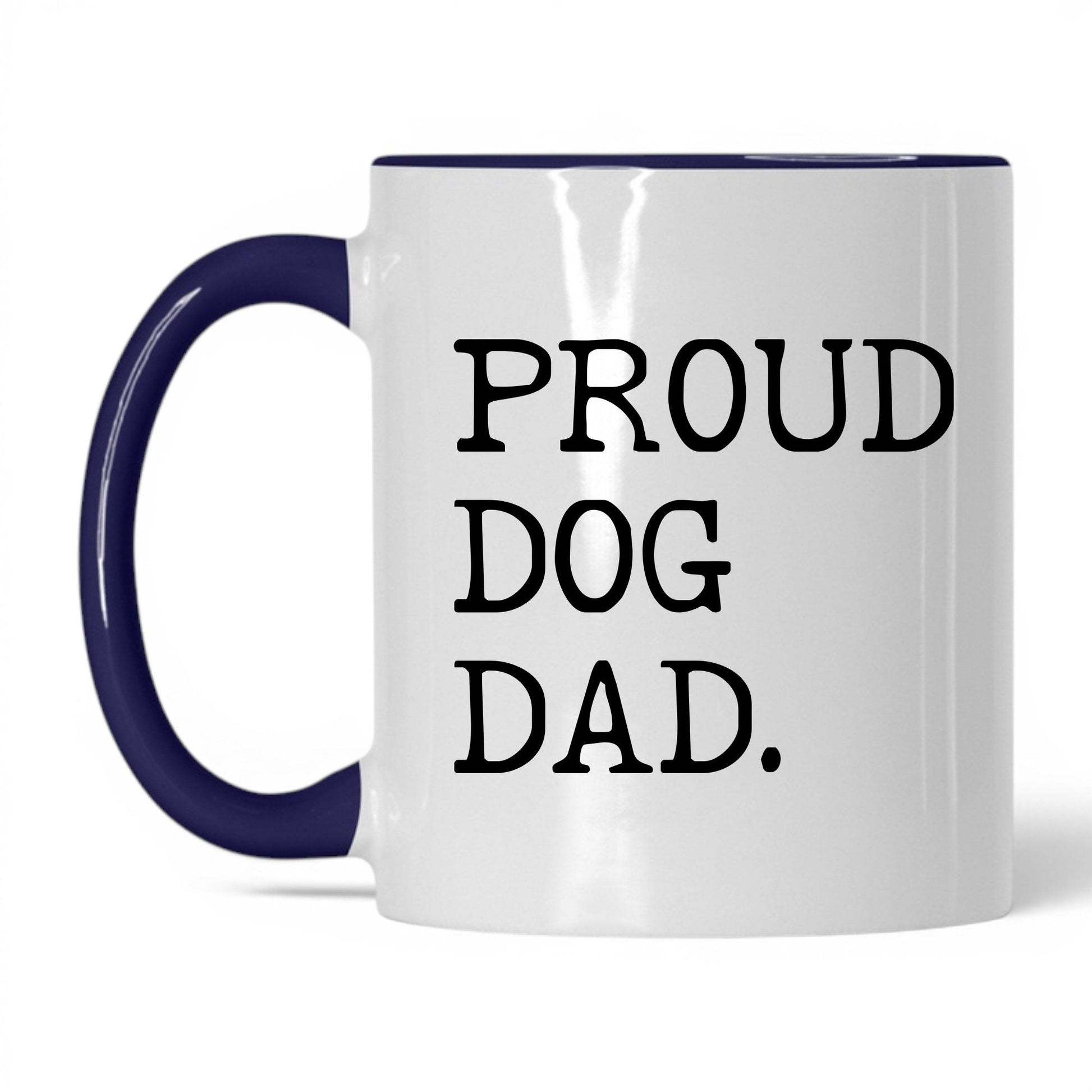 Proud Dog Dad 11oz white and midnight blue coffee mug