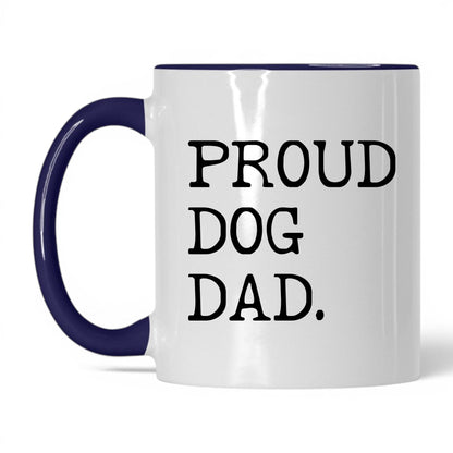 Proud Dog Dad 11oz white and midnight blue coffee mug