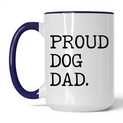 Proud Dog Dad 15oz white and midnight blue coffee mug