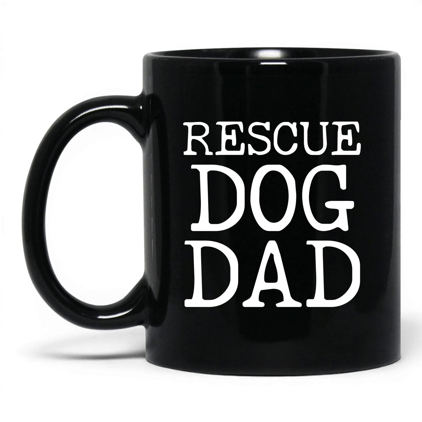 Rescue Dog Dad 11oz black coffee mug