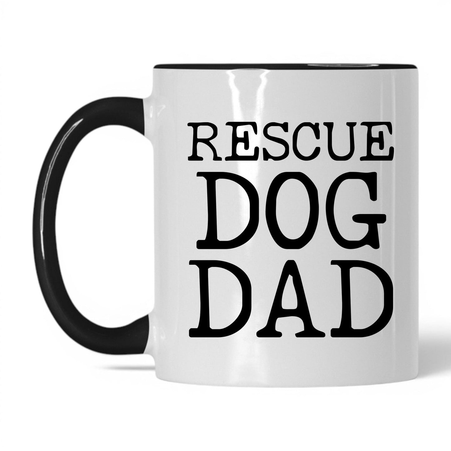 Rescue Dog Dad 11oz white and black coffee mug