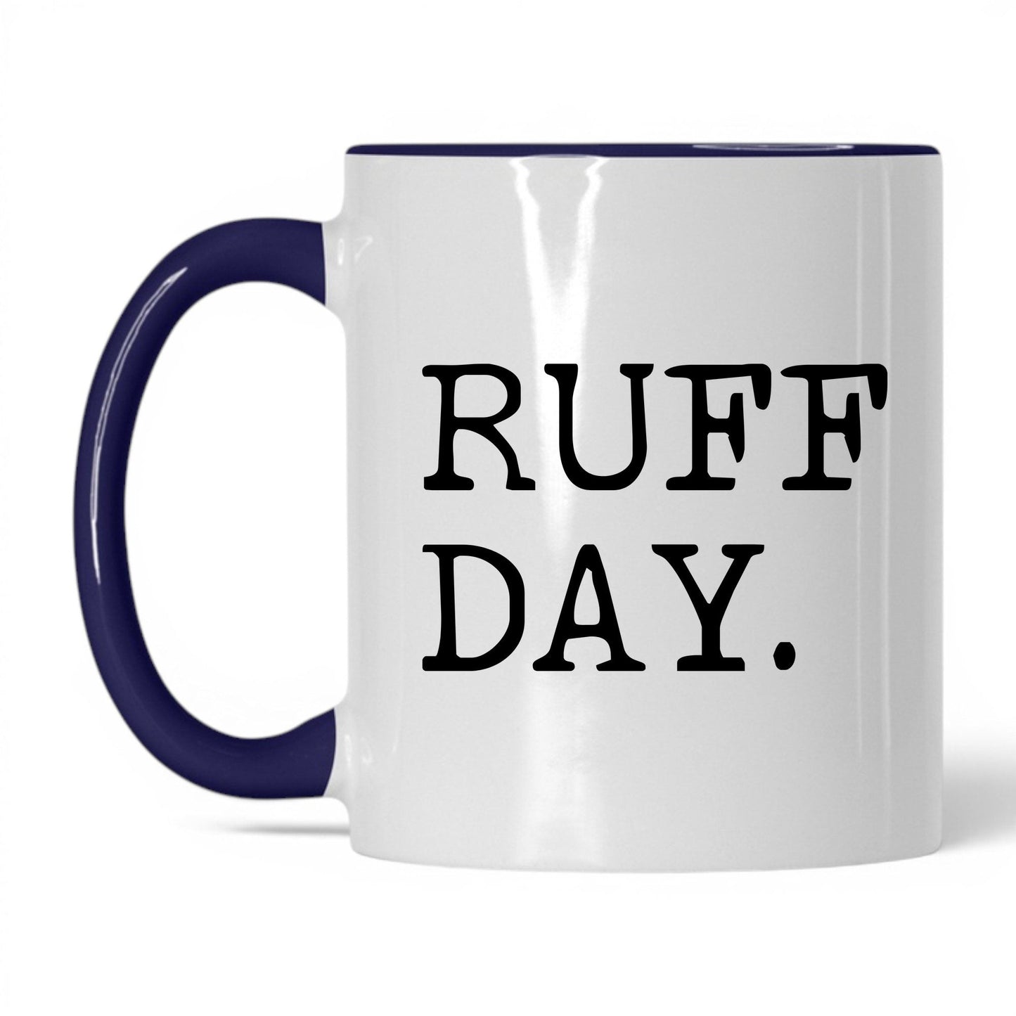 Ruff Day 11oz white and midnight blue coffee mug