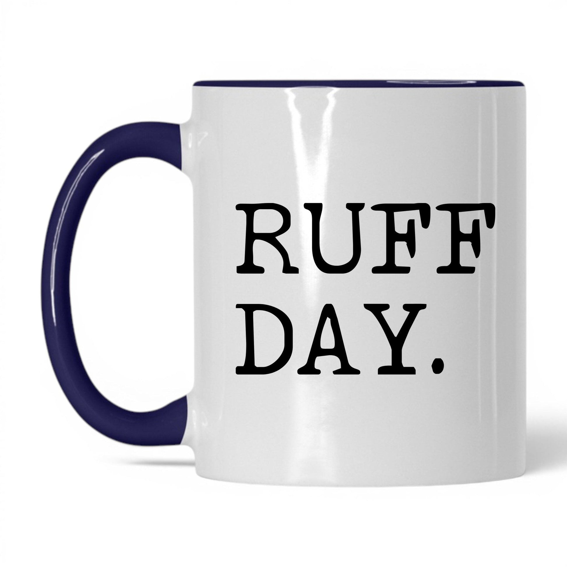 Ruff Day 11oz white and midnight blue coffee mug