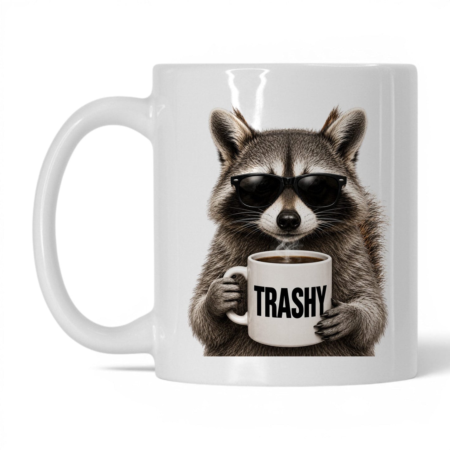Raccoon Trashy coffee mug — 11oz White