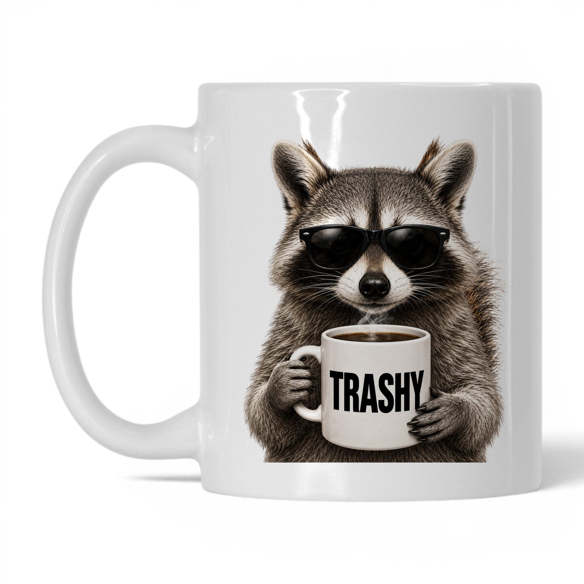 Raccoon Trashy coffee mug — 11oz White