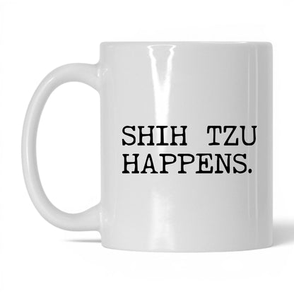 Shih Tzu Happens 11oz white coffee mug