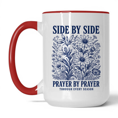 Side by Side Prayer by Prayer 15oz White/Red coffee mug