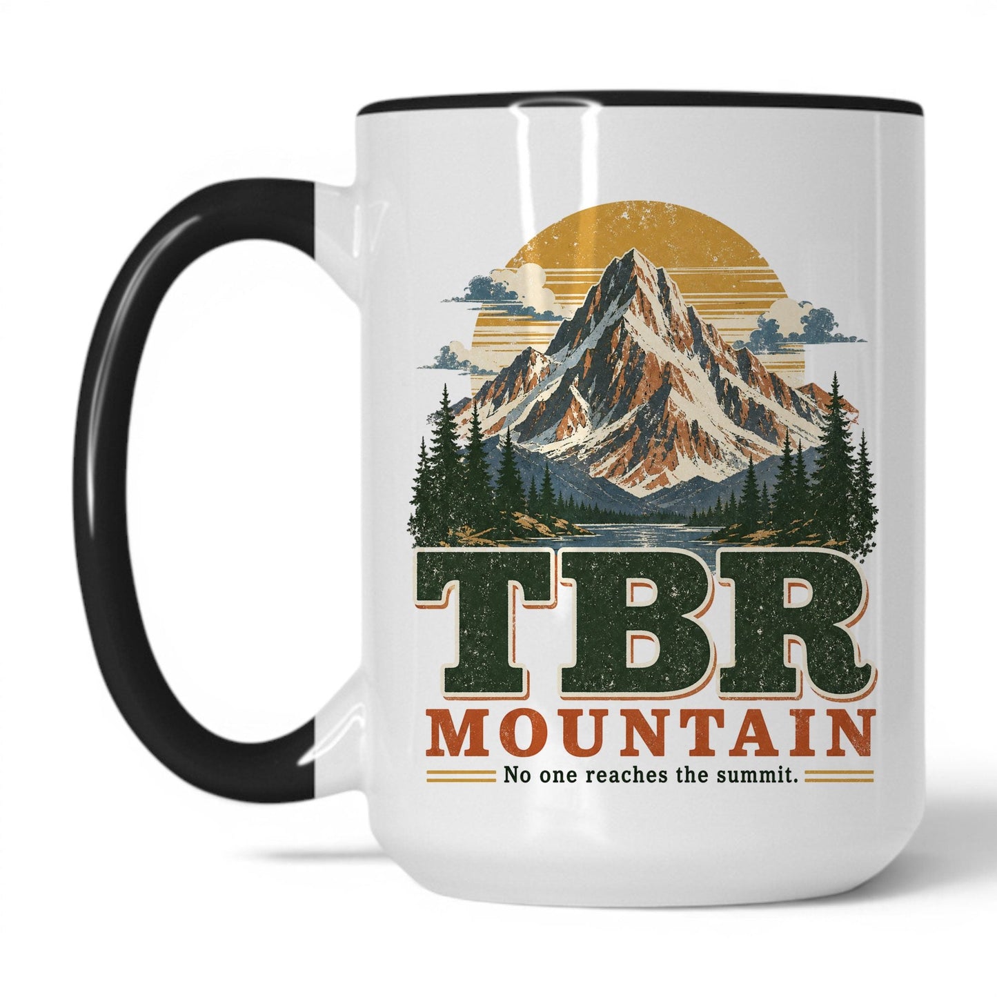 TBR Mountain Coffee Mug – 15oz   White Black Mug