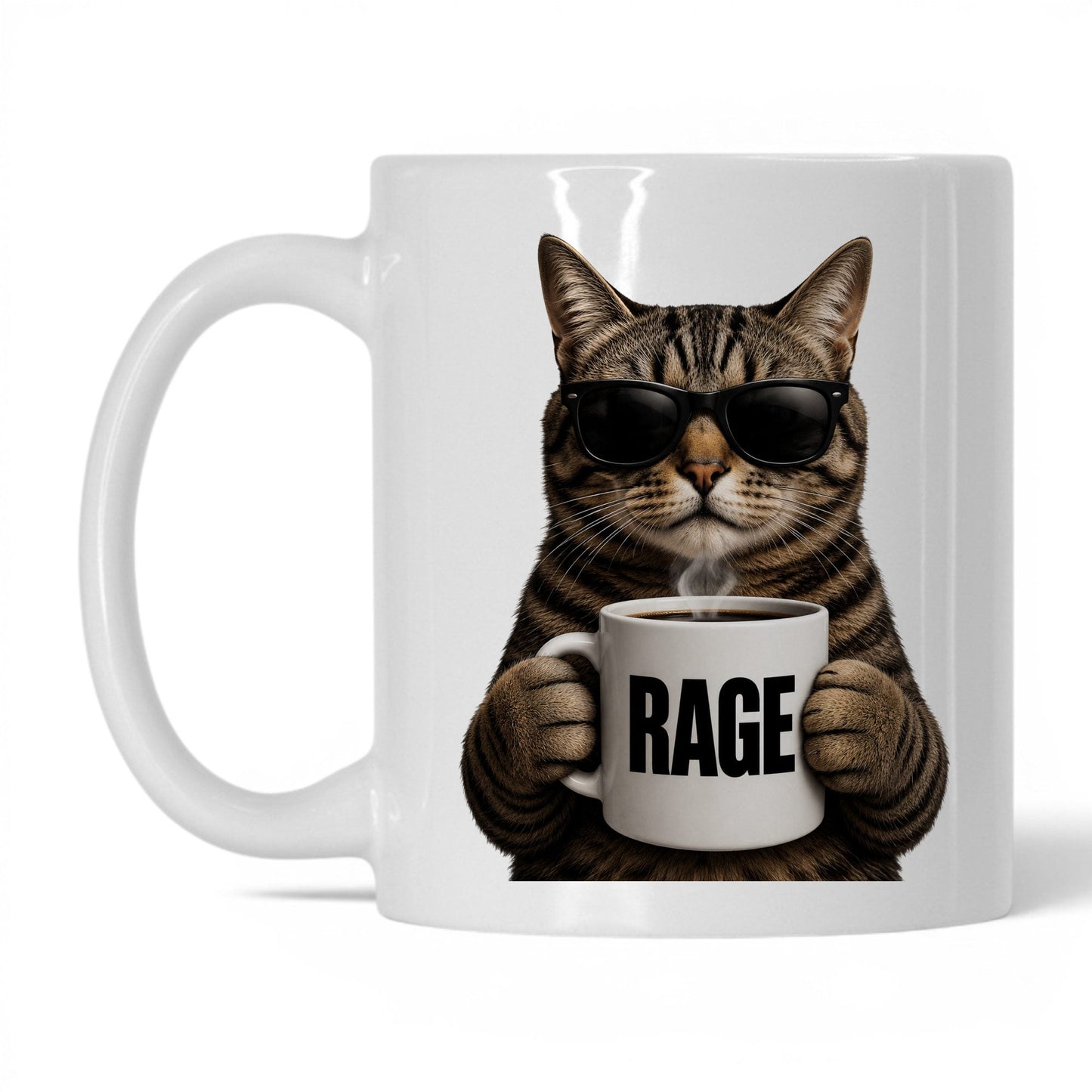 Tabby Cat Rage coffee mug 11oz white
