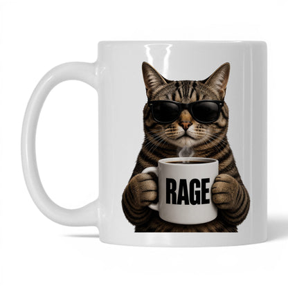 Tabby Cat Rage coffee mug 11oz white