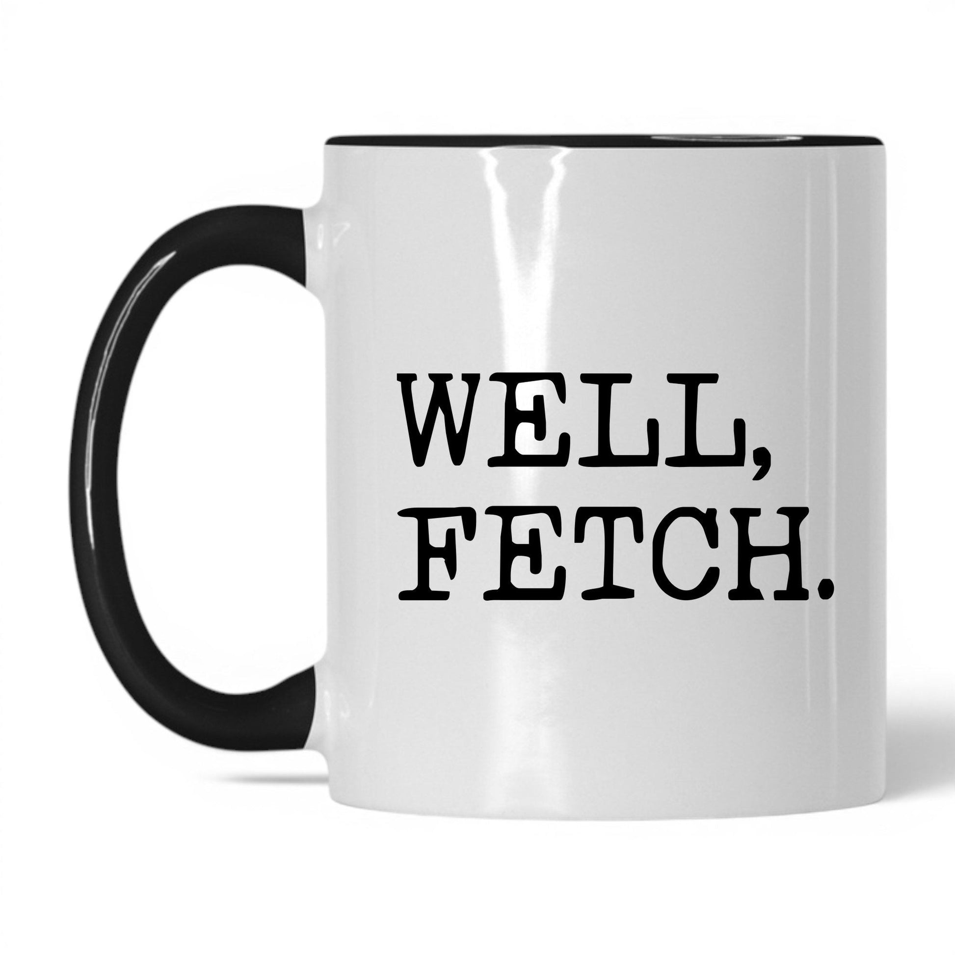 Well Fetch 11oz white and black coffee mug