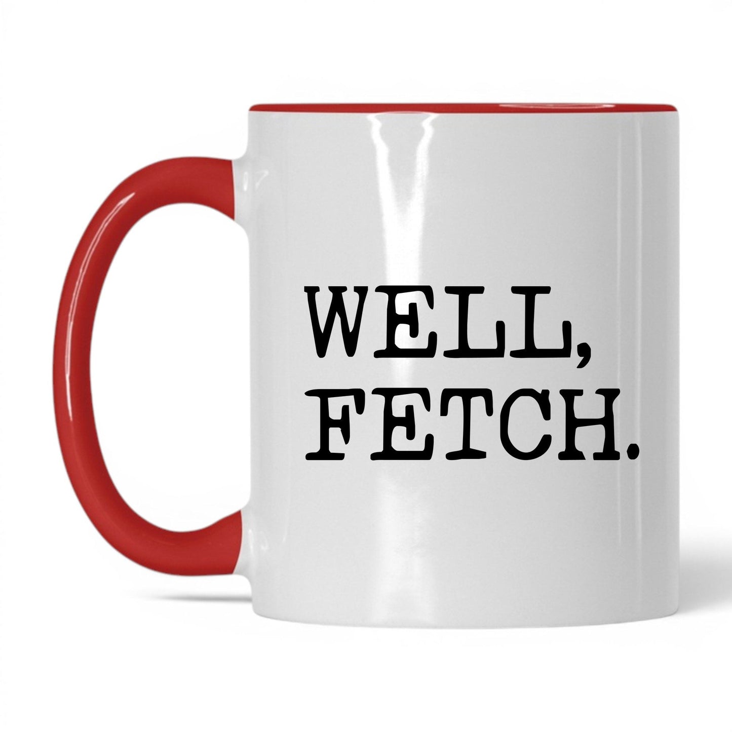 Well Fetch 11oz white and red coffee mug