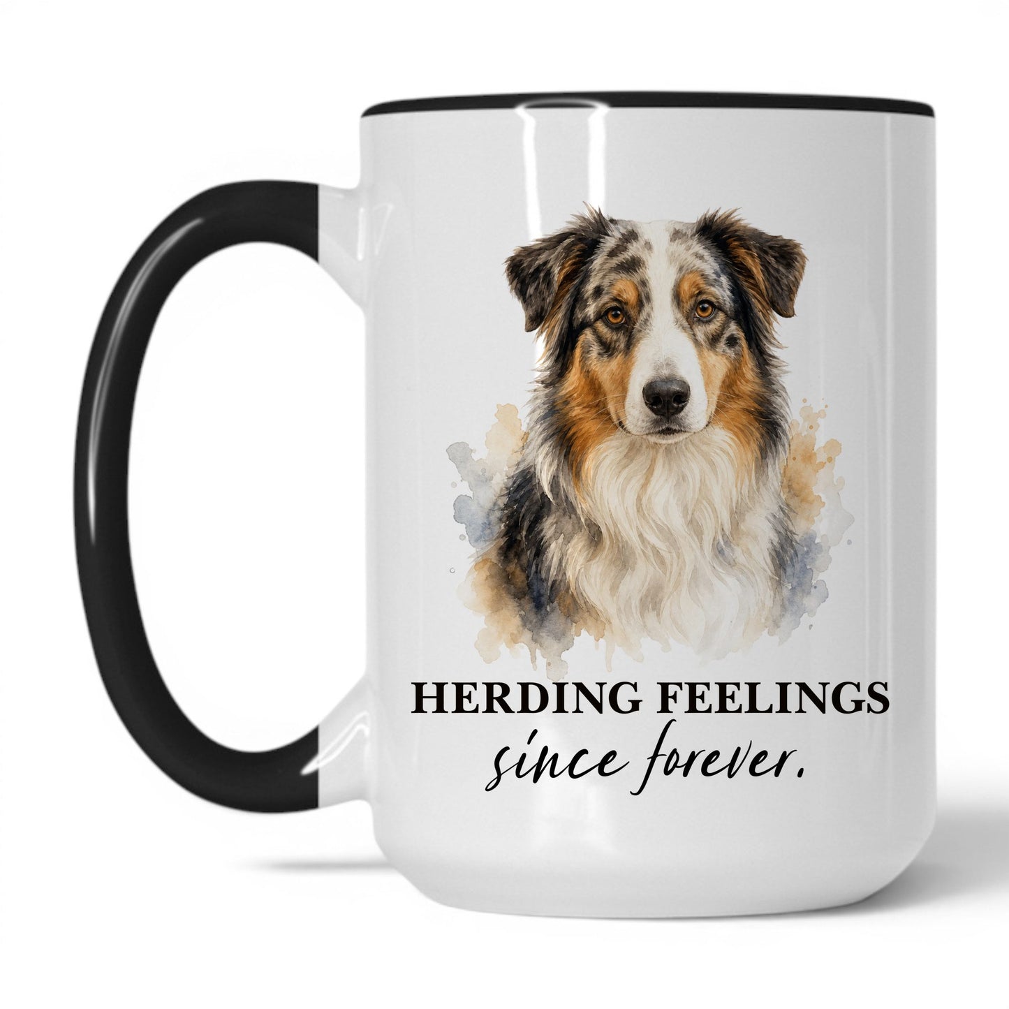 Herding Feelings Since Forever — 15oz White/Black coffee mug